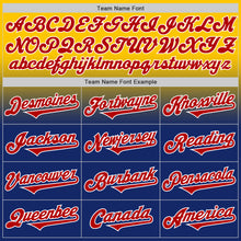 Load image into Gallery viewer, Custom Yellow Red Royal-White Authentic Fade Fashion Baseball Jersey
