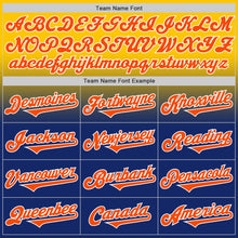Load image into Gallery viewer, Custom Yellow Orange Royal-White Authentic Fade Fashion Baseball Jersey
