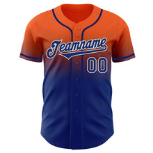 Load image into Gallery viewer, Custom Orange Royal-White Authentic Fade Fashion Baseball Jersey
