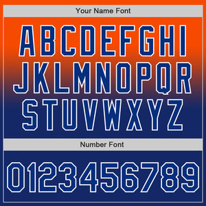 Custom Orange Royal-White Authentic Fade Fashion Baseball Jersey