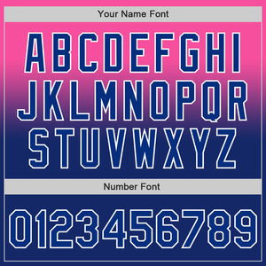 Custom Pink Royal-White Authentic Fade Fashion Baseball Jersey