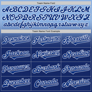 Custom Light Blue Royal-White Authentic Fade Fashion Baseball Jersey