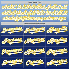 Load image into Gallery viewer, Custom Light Blue White Royal-Yellow Authentic Fade Fashion Baseball Jersey
