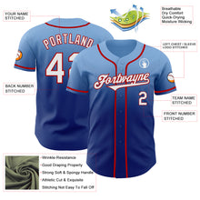 Load image into Gallery viewer, Custom Light Blue White Royal-Red Authentic Fade Fashion Baseball Jersey
