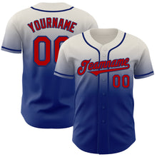 Load image into Gallery viewer, Custom Cream Red-Royal Authentic Fade Fashion Baseball Jersey
