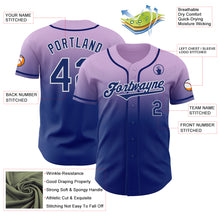 Load image into Gallery viewer, Custom Light Purple Royal-White Authentic Fade Fashion Baseball Jersey
