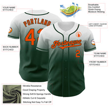 Load image into Gallery viewer, Custom White Orange-Green Authentic Fade Fashion Baseball Jersey
