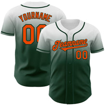Load image into Gallery viewer, Custom White Orange-Green Authentic Fade Fashion Baseball Jersey

