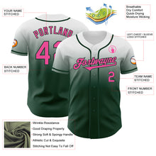 Load image into Gallery viewer, Custom White Pink-Green Authentic Fade Fashion Baseball Jersey
