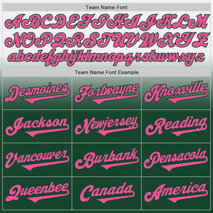 Custom White Pink-Green Authentic Fade Fashion Baseball Jersey