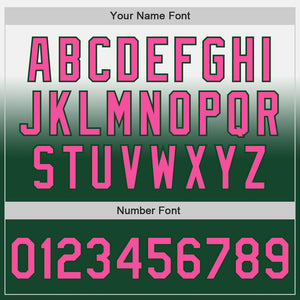Custom White Pink-Green Authentic Fade Fashion Baseball Jersey