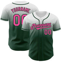 Load image into Gallery viewer, Custom White Pink-Green Authentic Fade Fashion Baseball Jersey
