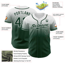 Load image into Gallery viewer, Custom White Green Authentic Fade Fashion Baseball Jersey
