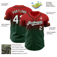 Load image into Gallery viewer, Custom Red White-Green Authentic Fade Fashion Baseball Jersey
