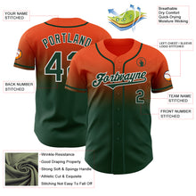 Load image into Gallery viewer, Custom Orange Green-White Authentic Fade Fashion Baseball Jersey
