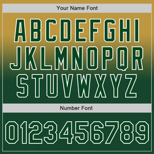Custom Old Gold Green-White Authentic Fade Fashion Baseball Jersey