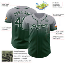 Load image into Gallery viewer, Custom Gray Green-White Authentic Fade Fashion Baseball Jersey
