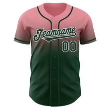 Load image into Gallery viewer, Custom Medium Pink Green-White Authentic Fade Fashion Baseball Jersey
