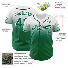 Load image into Gallery viewer, Custom White Kelly Green Authentic Fade Fashion Baseball Jersey

