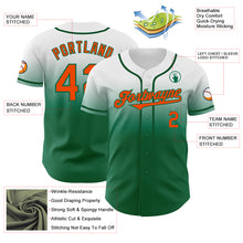 Load image into Gallery viewer, Custom White Orange-Kelly Green Authentic Fade Fashion Baseball Jersey
