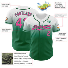 Load image into Gallery viewer, Custom White Pink-Kelly Green Authentic Fade Fashion Baseball Jersey

