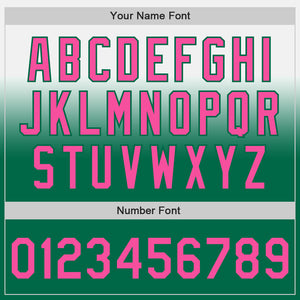 Custom White Pink-Kelly Green Authentic Fade Fashion Baseball Jersey