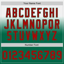 Load image into Gallery viewer, Custom White Red-Kelly Green Authentic Fade Fashion Baseball Jersey

