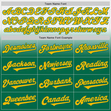 Load image into Gallery viewer, Custom White Gold-Kelly Green Authentic Fade Fashion Baseball Jersey
