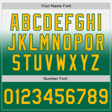 Load image into Gallery viewer, Custom White Gold-Kelly Green Authentic Fade Fashion Baseball Jersey
