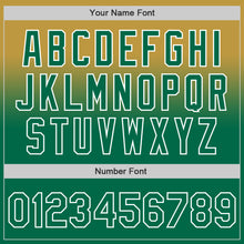 Load image into Gallery viewer, Custom Old Gold Kelly Green-White Authentic Fade Fashion Baseball Jersey
