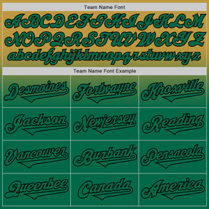 Custom Old Gold Kelly Green-Black Authentic Fade Fashion Baseball Jersey