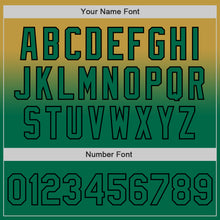 Load image into Gallery viewer, Custom Old Gold Kelly Green-Black Authentic Fade Fashion Baseball Jersey
