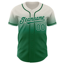 Load image into Gallery viewer, Custom Cream Kelly Green Authentic Fade Fashion Baseball Jersey
