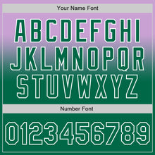Load image into Gallery viewer, Custom Light Purple Kelly Green-White Authentic Fade Fashion Baseball Jersey
