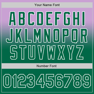 Custom Light Purple Kelly Green-White Authentic Fade Fashion Baseball Jersey