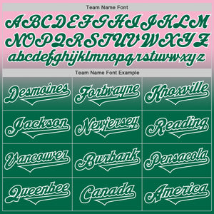 Custom Light Pink Kelly Green-White Authentic Fade Fashion Baseball Jersey