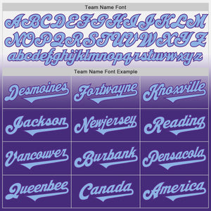 Custom White Light Blue-Purple Authentic Fade Fashion Baseball Jersey