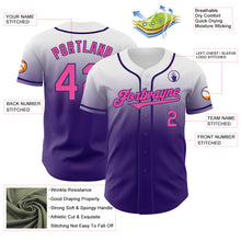 Load image into Gallery viewer, Custom White Pink-Purple Authentic Fade Fashion Baseball Jersey
