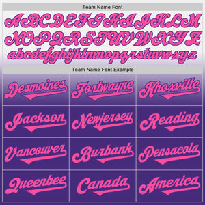 Custom White Pink-Purple Authentic Fade Fashion Baseball Jersey