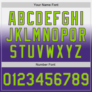 Custom White Neon Green-Purple Authentic Fade Fashion Baseball Jersey