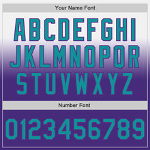 Load image into Gallery viewer, Custom White Teal-Purple Authentic Fade Fashion Baseball Jersey
