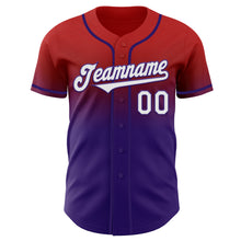 Load image into Gallery viewer, Custom Red White-Purple Authentic Fade Fashion Baseball Jersey
