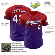 Load image into Gallery viewer, Custom Red White-Purple Authentic Fade Fashion Baseball Jersey
