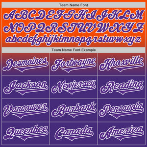 Custom Orange Purple-White Authentic Fade Fashion Baseball Jersey