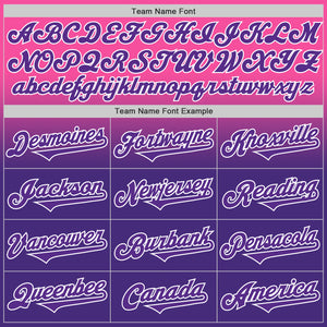 Custom Pink Purple-White Authentic Fade Fashion Baseball Jersey