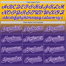Load image into Gallery viewer, Custom Gold Purple-White Authentic Fade Fashion Baseball Jersey
