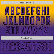 Load image into Gallery viewer, Custom Gold Purple-Black Authentic Fade Fashion Baseball Jersey

