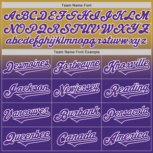 Custom Old Gold Purple-White Authentic Fade Fashion Baseball Jersey