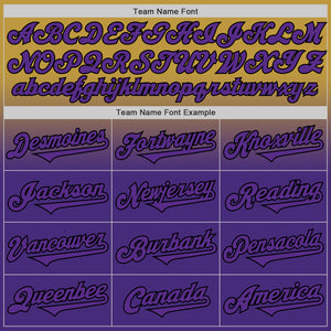 Custom Old Gold Purple-Black Authentic Fade Fashion Baseball Jersey