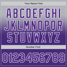 Load image into Gallery viewer, Custom Gray Purple-White Authentic Fade Fashion Baseball Jersey

